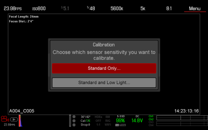 Select Sensor Sensitivity for Auto Calibration